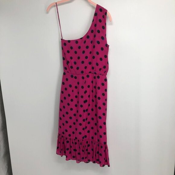 NWT Derek Lam 10 Crosby Taula Polka Dot One-Shoulder pink Dress size 0 - Picture 4 of 15